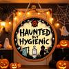 Unique Bathroom Wall Art Halloween Hanging Ornaments, Creative Ghost Wooden Gothic Style Home Decor Sign, Decorative Sign for Restroom Gift
