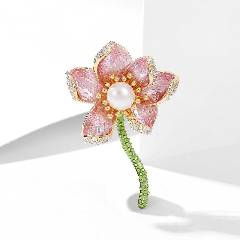 Elegant Lotus Brooch, High-end Women's Exquisite and Versatile Chinese Style Pearl Brooch, High-end Sense Brooch