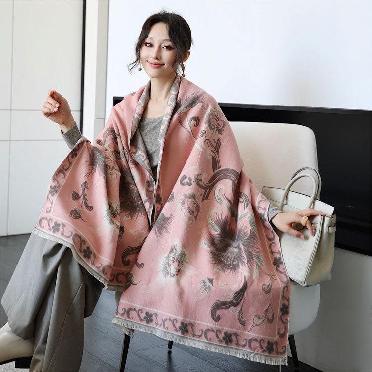 Yiwang Jiangnan Imitation Cashmere Jacquard Scarf - High-End Retro Shawl for Autumn/Winter