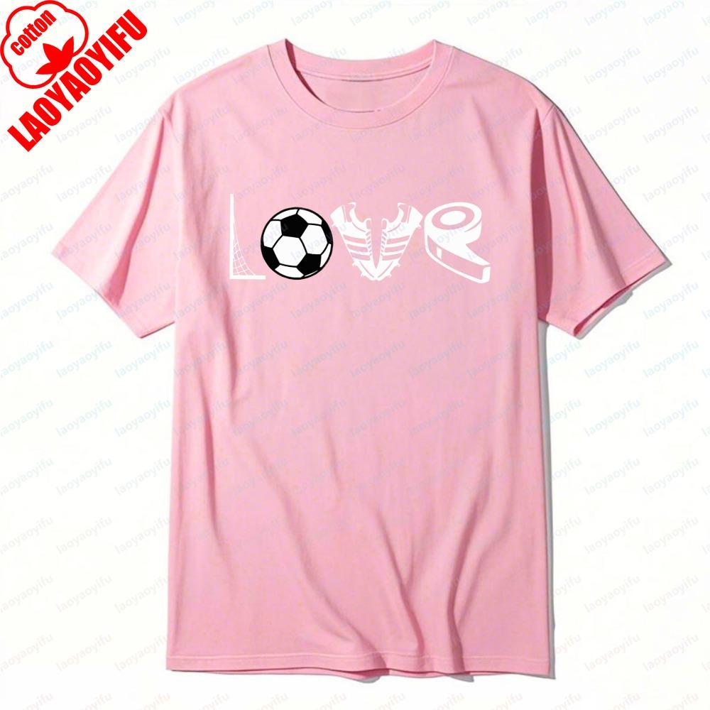 Love Soccer TShirt Creative Sport Elements Casual Cotton Tee Soccer Part Supplies Vintage Classic Breathable Mens Clothing
