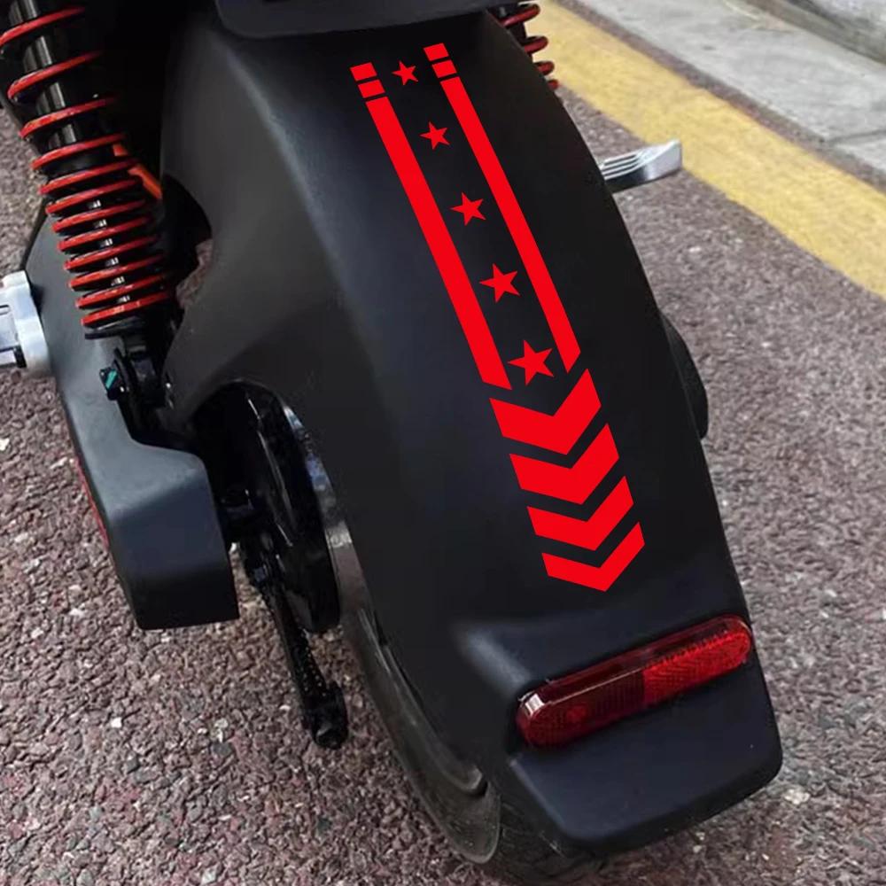 Motorcycle Fender Sticker Star Arrow Stripes Front Fairing Vinyl Decals Waterproof Decor Motorbike Safety Driving Accessories