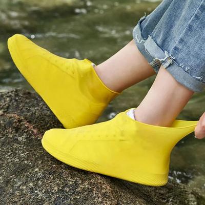 1 Paar Regenschuhüberzieher Wasserdicht Verdicktes Silikon Leichtes Faltbares Design Einfach
