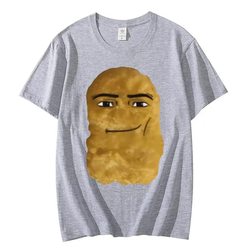 Men's funny potato emoji pattern printed 00% pure cotton short-sleeved T-shirt, high-quality and fashionable clothing