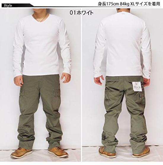 AVIREX Daily Solid Long Sleeve V-Neck T-Shirt/Long Sleeve/6153480-01 White-M