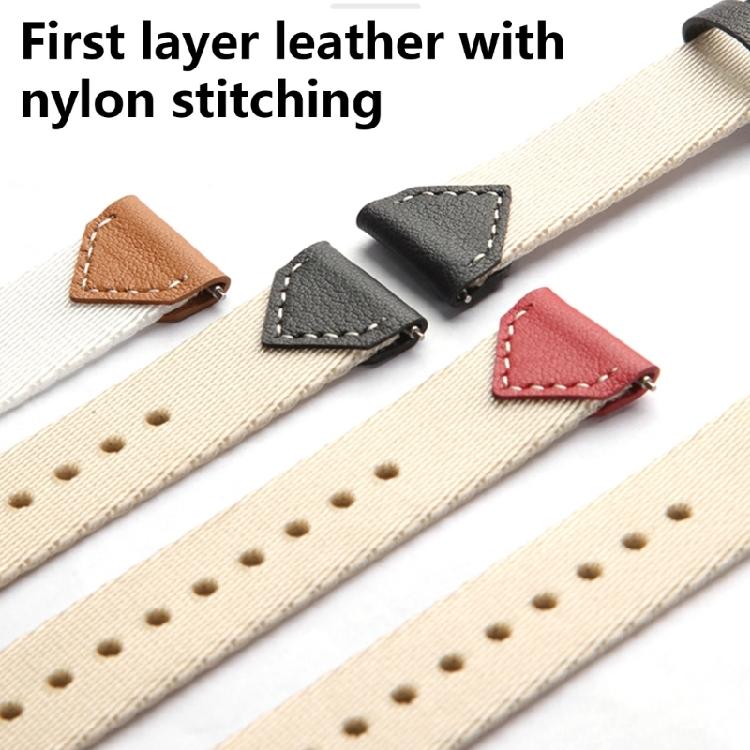Classical Leather & Nylon Band Secure & Fashionable Watch Band Composite Weave Smartwatch Strap for GT5 18mm Interfaces