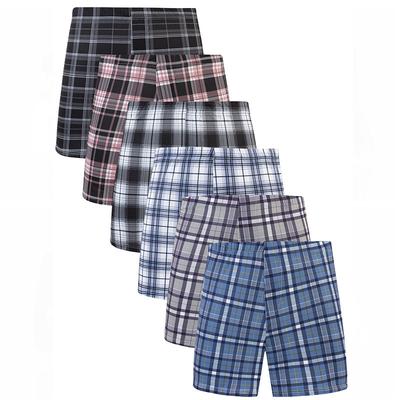 Calça Aro Roupa Íntima Masculina Xadrez Solta Boxer Tamanho Grande Estampada Cintura Alta Verão Shorts para Gordos Calça Boxer