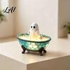 Stained Glass Style Resin Ornament Ghost Bubble Bath Lamp Cute Night Light Halloween Decor Decorative Spooky Home Decor for Parties & Puppy