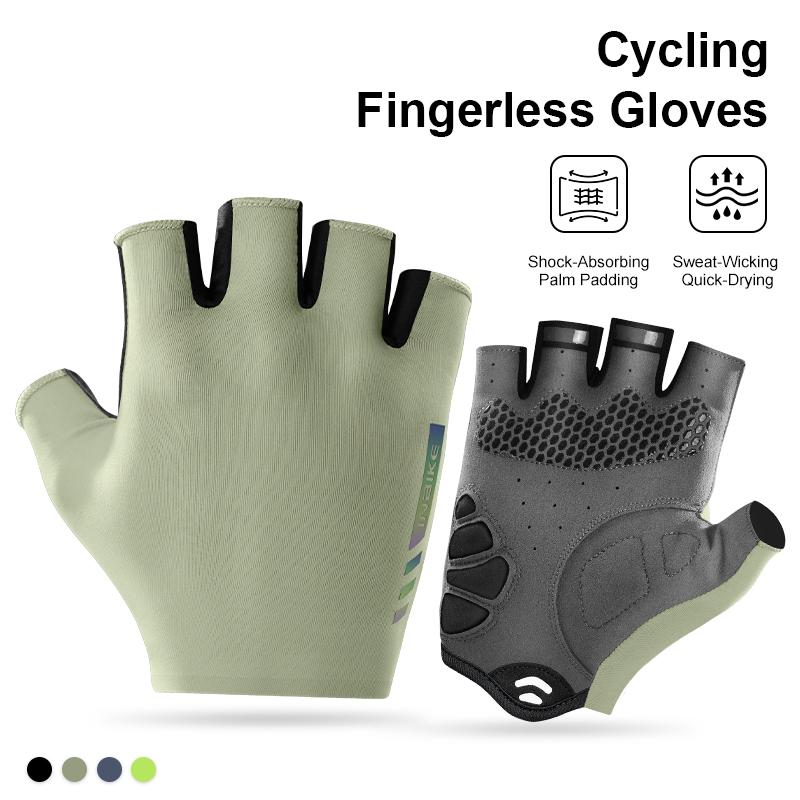 INBIKE Neue Fahrradhandschuhe Reflektierende Streifen Atmungsaktives Netz MTB Rennrad Handschuhe Gepolsterte Handfläche zum Radfahren Stoßdämpfung