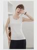 Damen Modal Geripptes Tanktop mit breiten Trägern und Spitzenbesatz - Frühling/Sommer Übergröße Lockere Passform