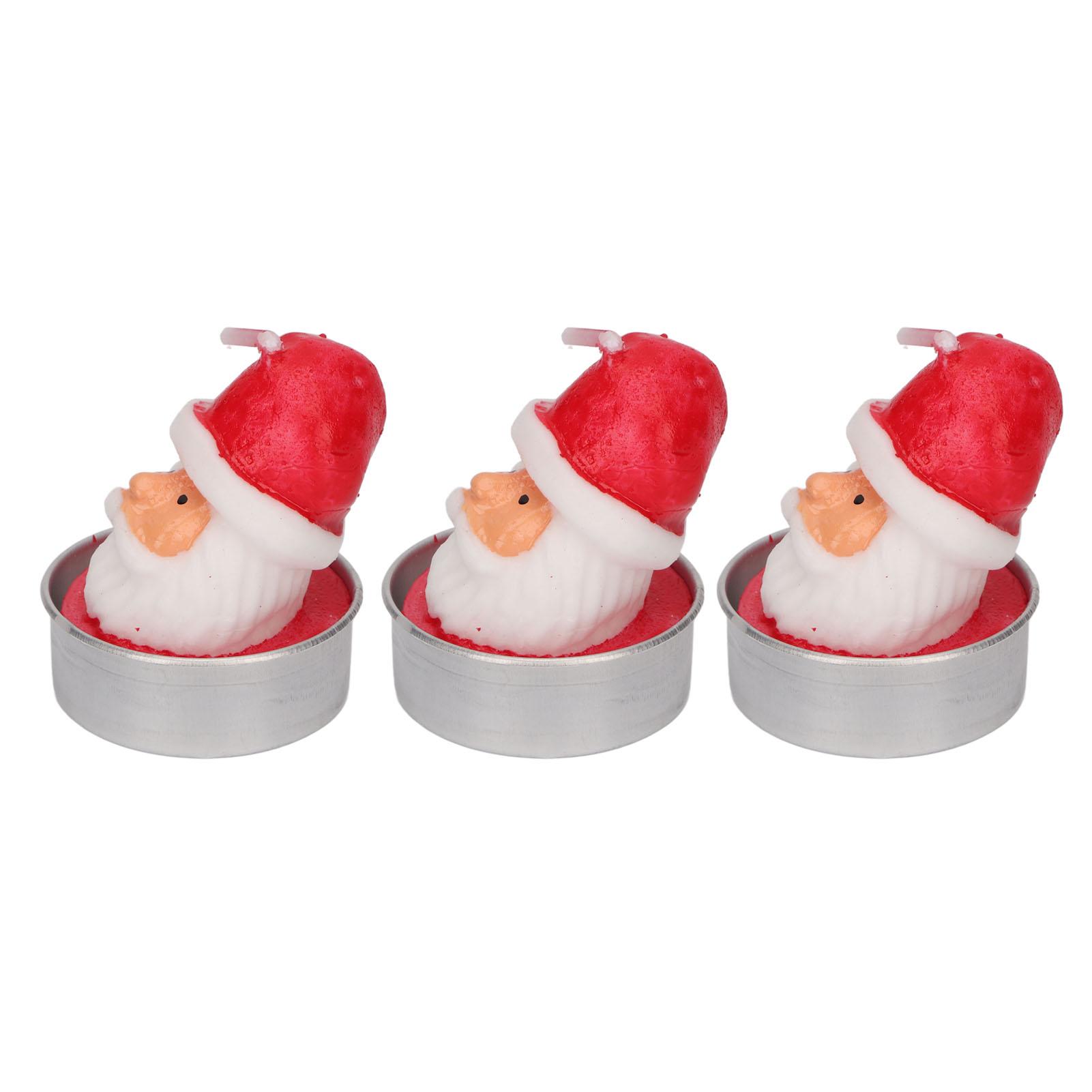 

3 шт. Рождественские свечи Санта-Клауса Романтические свечи-таблетки Свечи Украшения для ужина при свечах Рождество