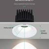 Frameless Anti-Glare Recessed Downlight with Three-Color Dimming
