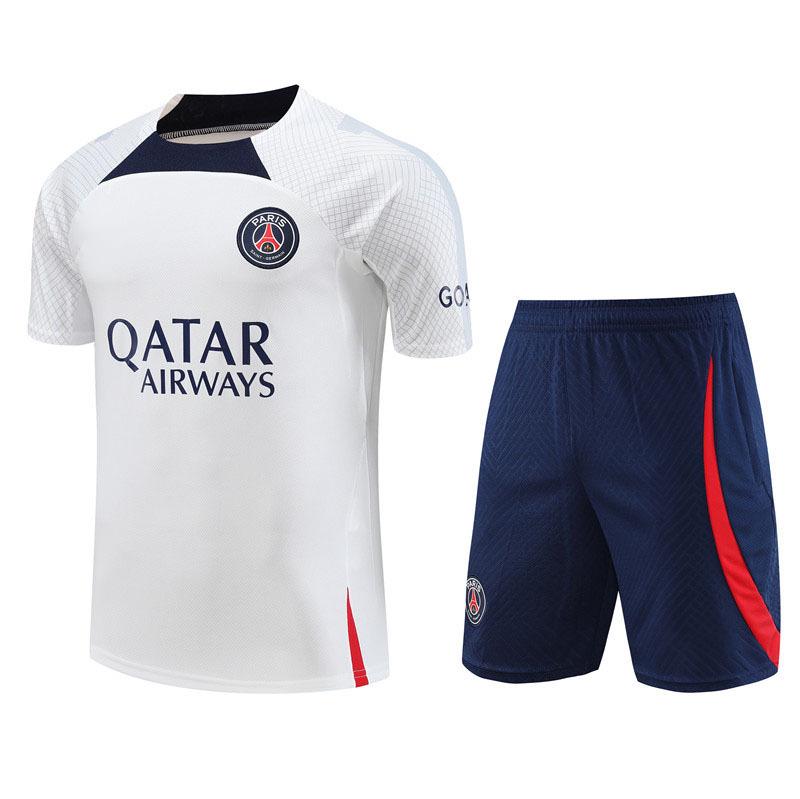 Paris Short Sleeve Training Jersey Set for Adults & Children - Summer Pre-Match Sports Kit