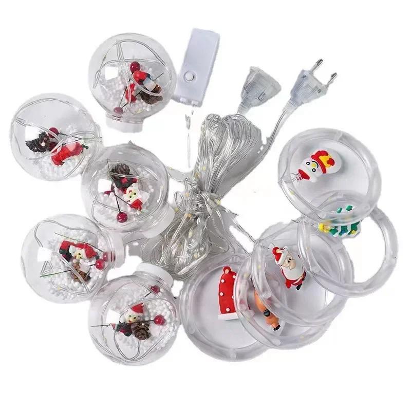 Christmas Wish Ball LED Fairy Curtain Light String Wedding Holiday Garland Lamp for Home Room Party Atmosphere Decoration