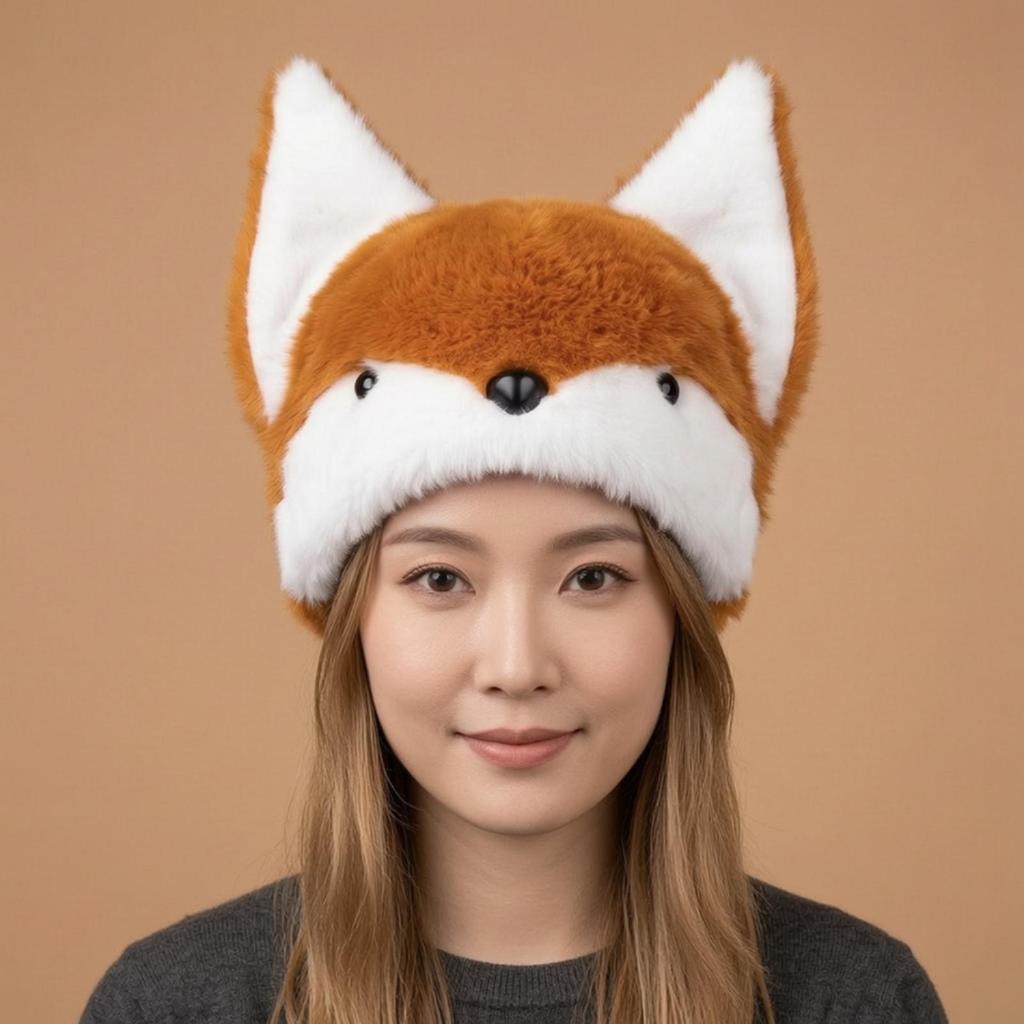 Soft Canine Hat One Size Furry with Ears Adorable for Festivals