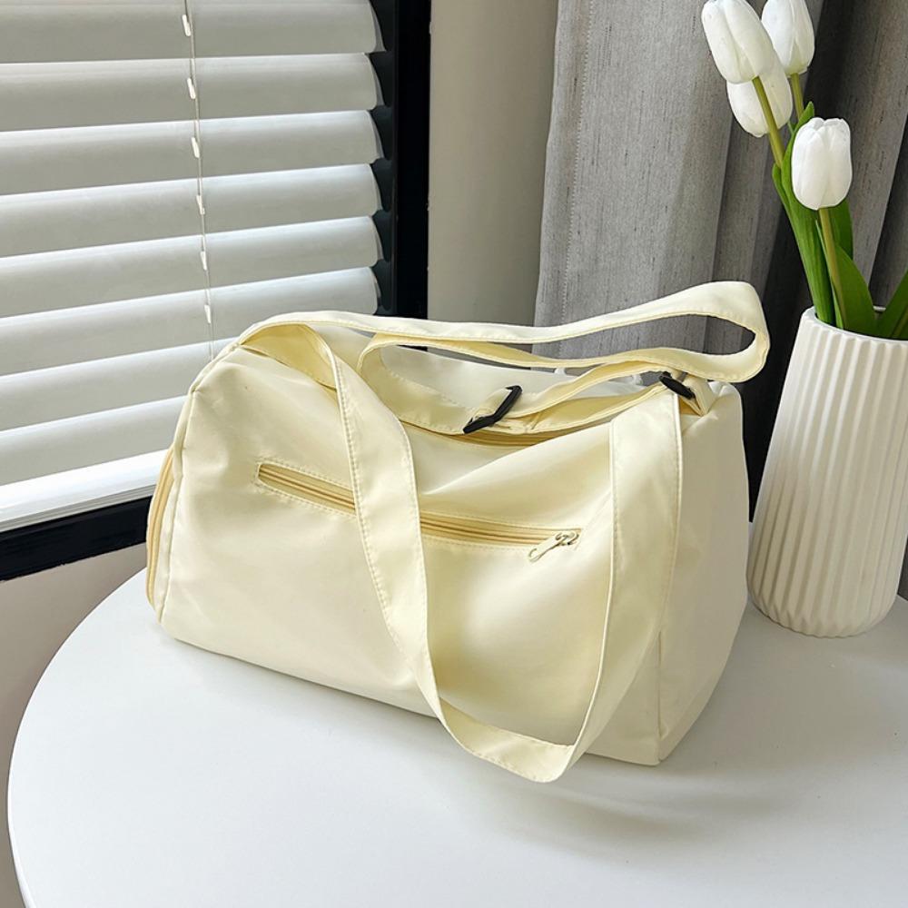 Solid Color Sports Shoulder Bag Canvas Gym Fitness Bag Fashionable Luggage Bag  Yoga