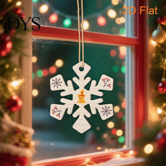 Decorative Hanging Props 10Pcs 2D Wooden Christmas Ornaments, Blank DIY Craft Tags, Wood Slices for Painting Tree Decorations, Unfinished Xmas Holiday