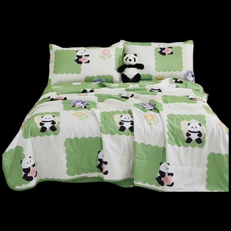 Hengyuanxiang Panda Floral Soft Washed Soy Fiber Summer Quilt