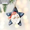 New Christmas Painted Resin Santa Claus Heart Pendant Retro Style Christmas Tree Imitation Ceramic Decoration navidad 2025