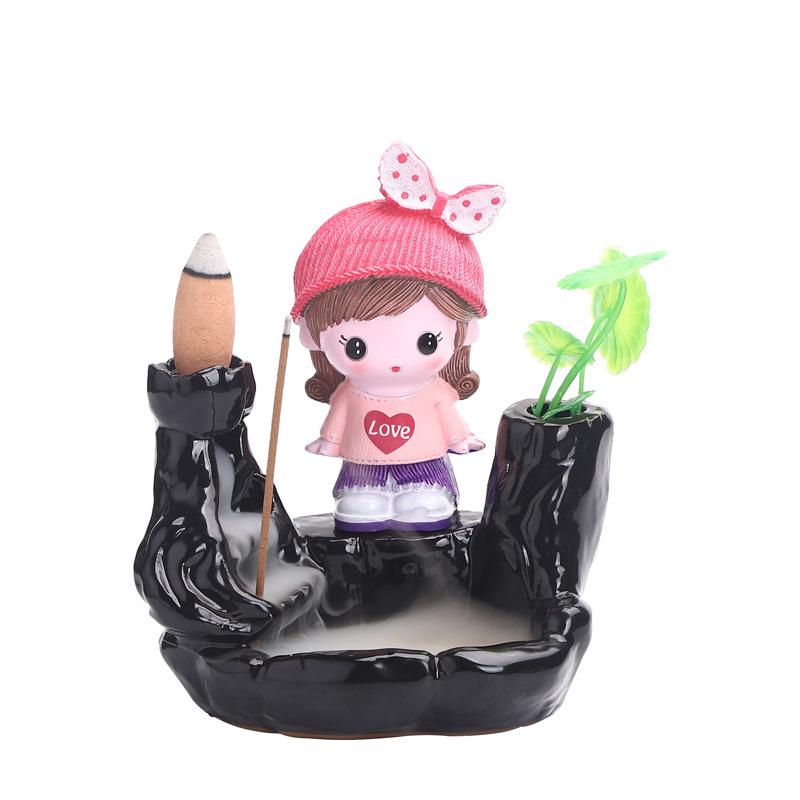 Hinterbrenner Keramik neue kreative Ornamente Räuchergefäß kleiner Mönch Berg fließendes Wasser