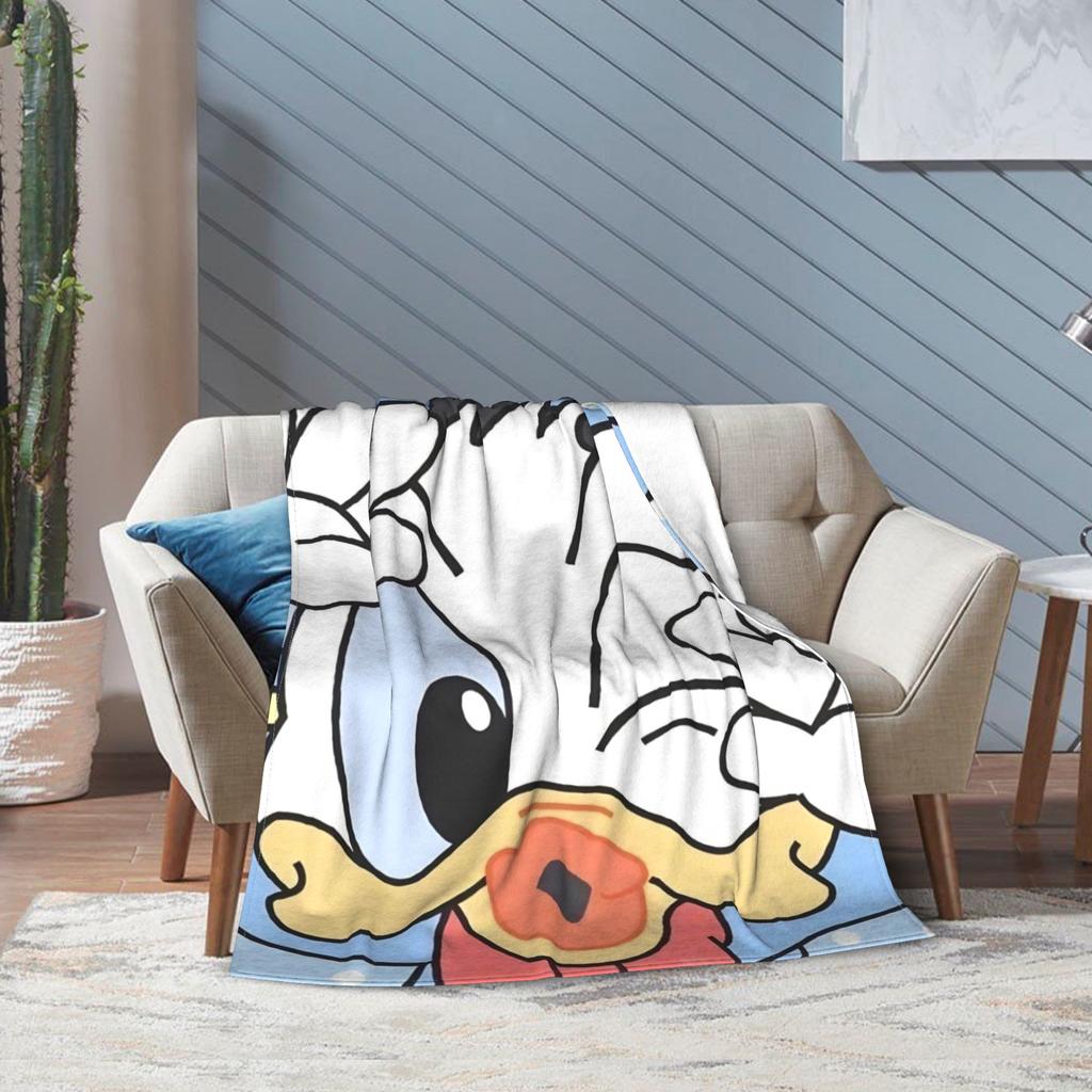 Funny Cute Daisy Duck Blanket Multiple Sizes Warm Cozy Fluffy Throw Blankets for Sofa Couch and Bed