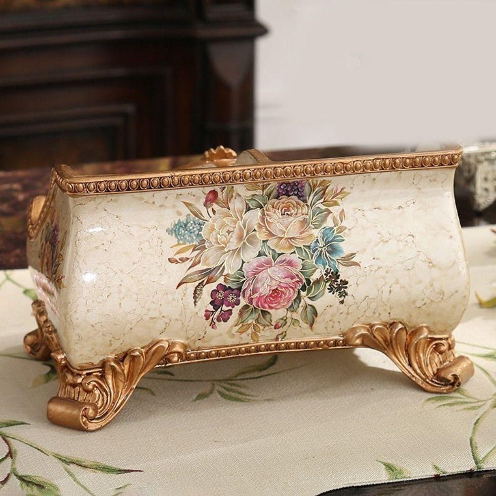3 Compartment Remote Control Box Resin Desktop Storage Box Home Decoration