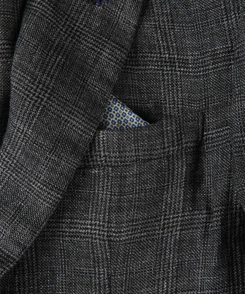 Panicale Grey Linen Classic Check Jacket