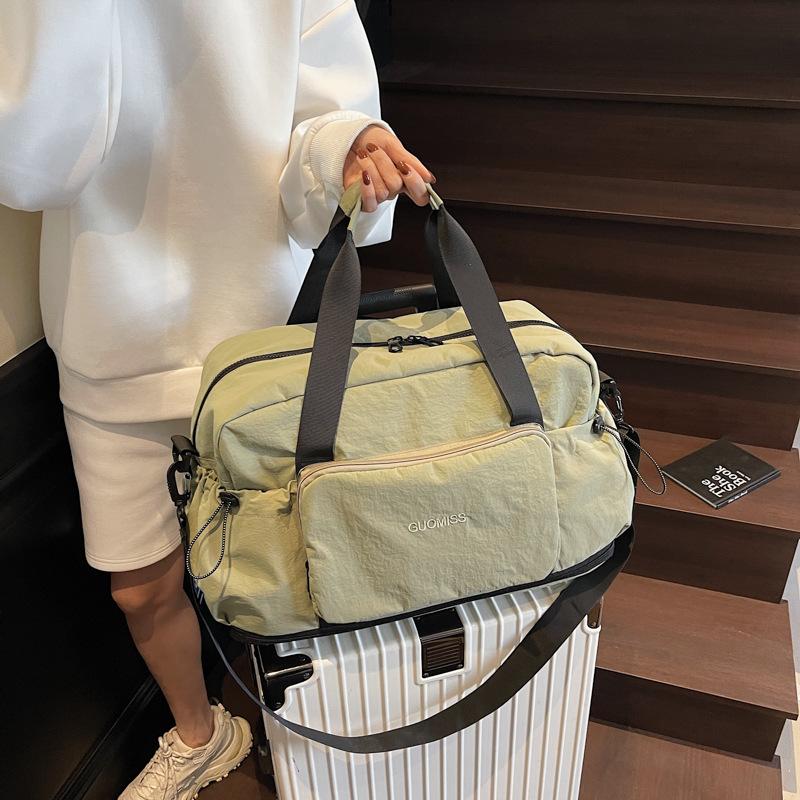 Folding Travel Bag Women'S Lightweight Large-Capacity Expandable Luggage Bag Fashion Portable Wet And Dry Separation Sports Fitness Bag