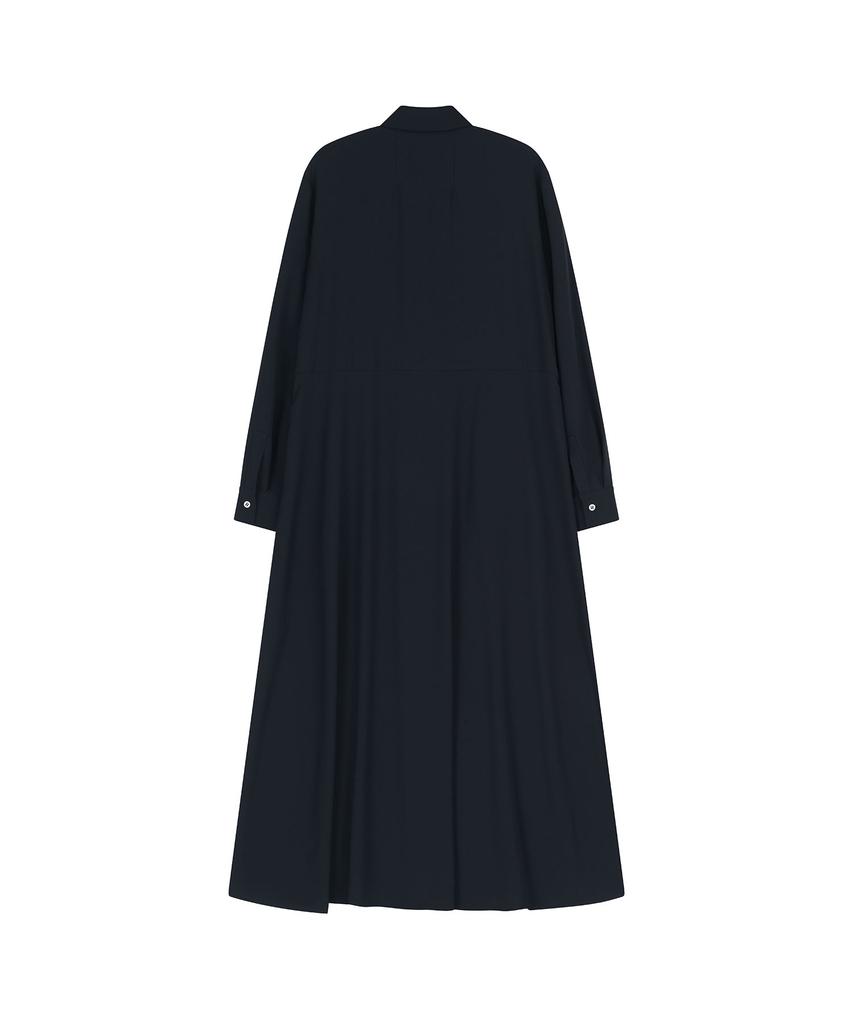 Visavi Long Sleeved Tunic Shirt Dress (Navy)