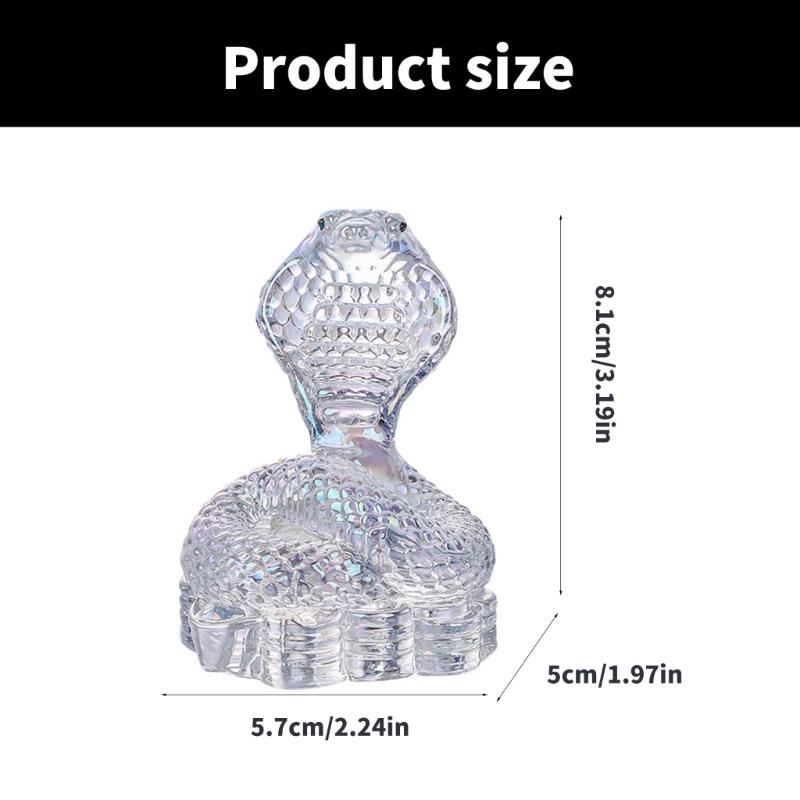 Chinese Crystal Snake Figurine Decors for 2025 Year Of The Snake Festivities Animal Statue Sculpture Decorative Ornament