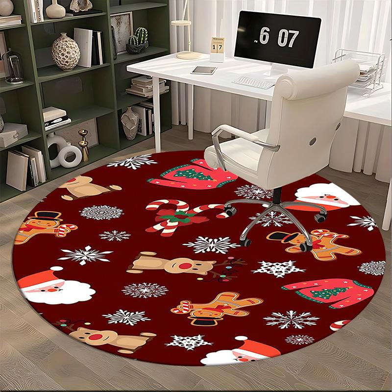 1pc Christmas Theme Office Chair Mat - Anime Cartoon Design, Non-Slip Carpet for Home Decor, Suitable for All Seasons.Z007