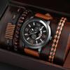 NW1490   Luxury  2024 Men's Casual Leather Watches Wrist Perfect Charm Bracelets Watches Set
