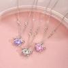 3 Pcs Crystal Heart Planet Pendant Necklace Set for Women Fashion Y2K Zircon Aesthetic Charm Clavicle Chain Party Girl Jewelry