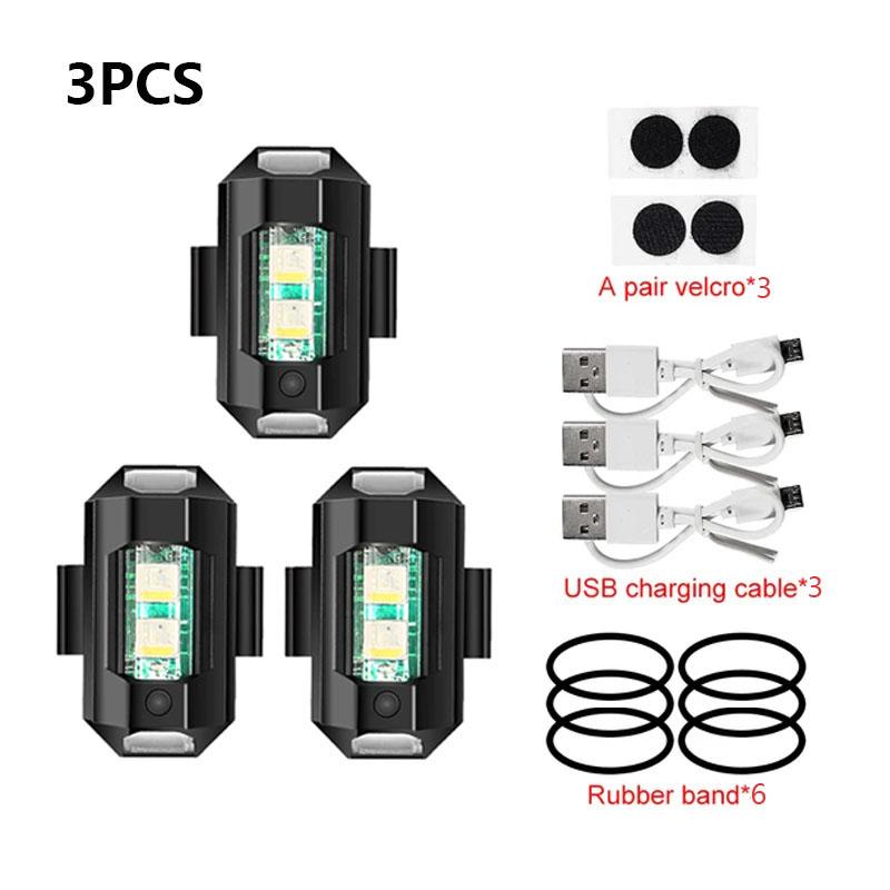 Universal Strobe Light for Motorcycle USB Car Warning Lamp LED Anti-Collision Bike Drone Night Flying Mini Flashing Signal Light
