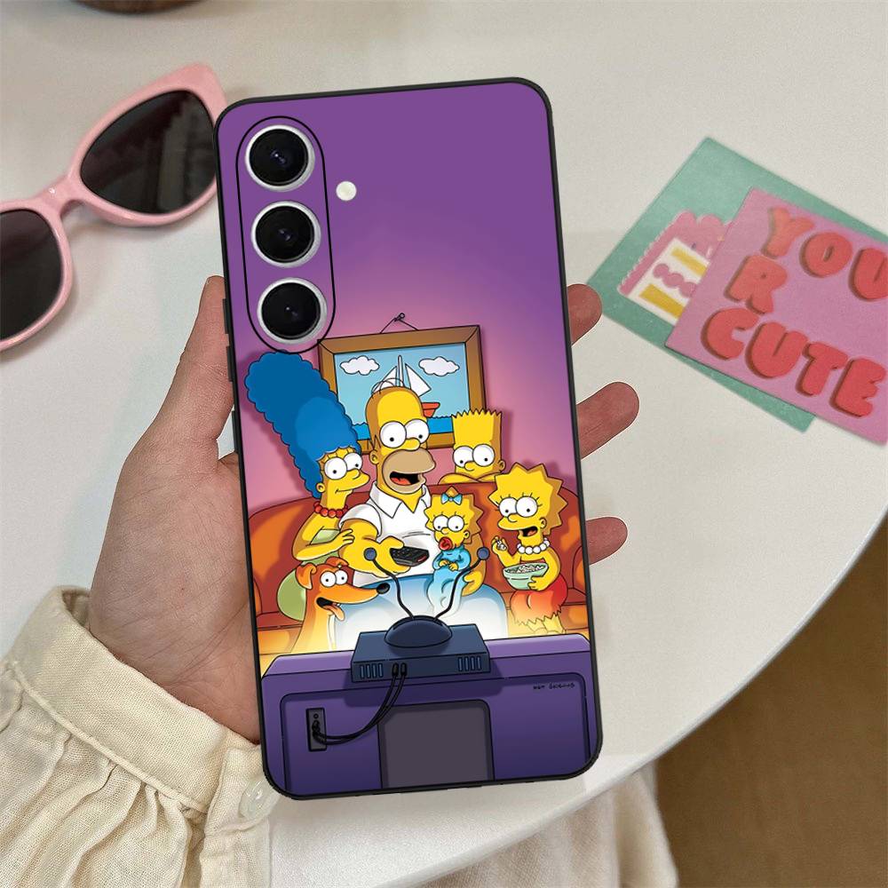 Funny Cartoon S-Simpsons Phone Case For Samsung S 24 Fe 25 Ultra Plus 20 Lite 21 30 22 23 24 22 Ultra 5G Fundas