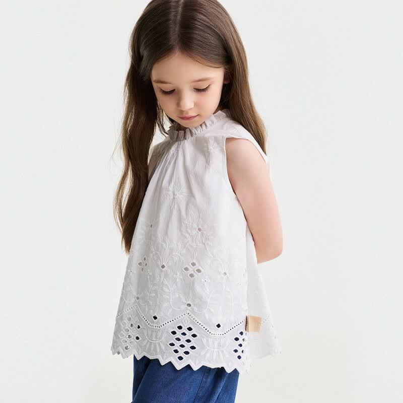 Girls' French Lace Cotton Vest