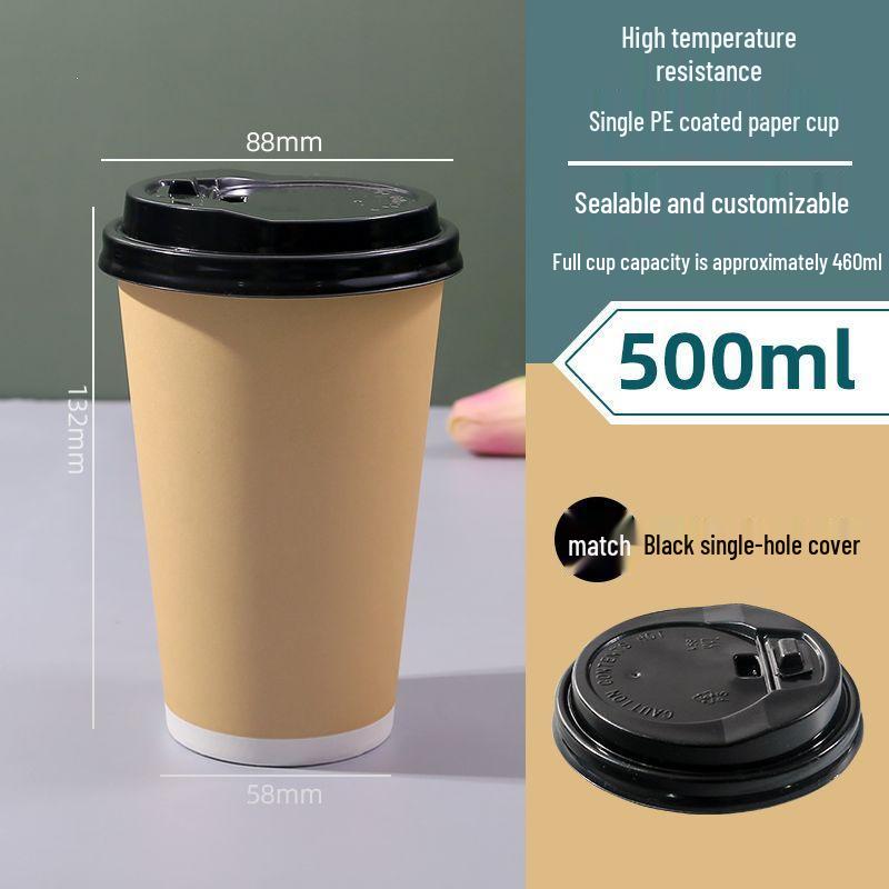 Thickened 250/400ml Disposable Coffee Cups with Lids for Hot and Cold Drinks