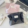 Large Capacity Shiny Faashion Cosmetic Bags Silver for Women Toiletries Skincare Storage Bag Make Up Pouch for Travel Use