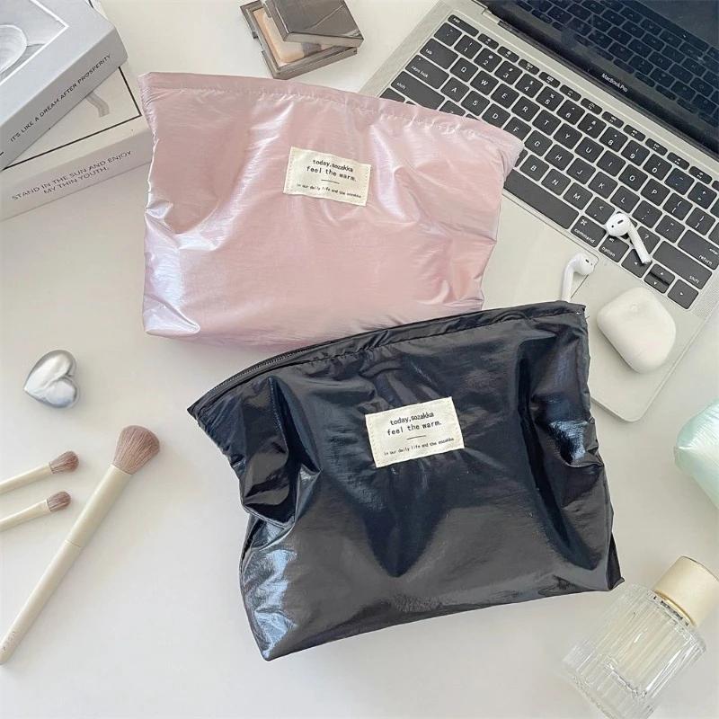 Jednoduché lesklé flitry Stříbrná spojka Kosmetická kabelka taštička na make-up Přenosné ženy Toaletní potřeby Péče o pleť Úložná taška taška s organizérem