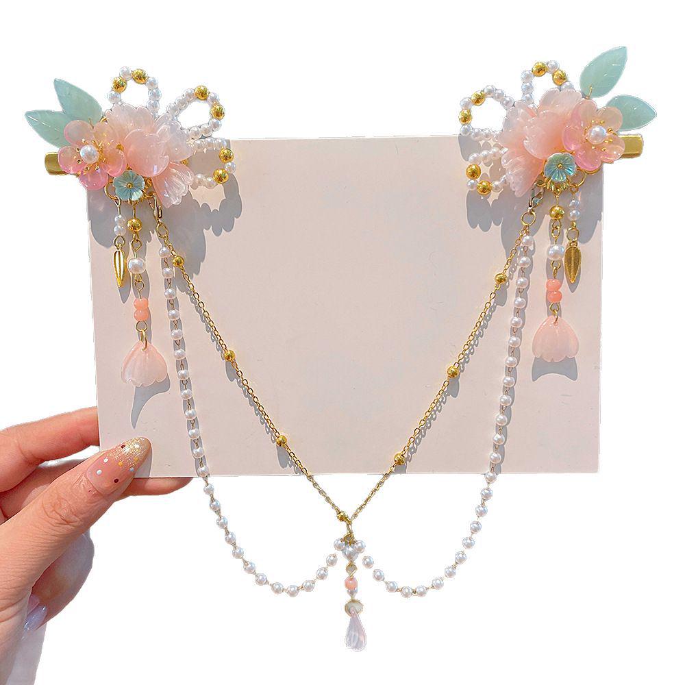 Mädchen Hanfu Kopfschmuck mit Quaste Haarnadel & Bindi – Antiker Chinesischer Prinzessinnenstil