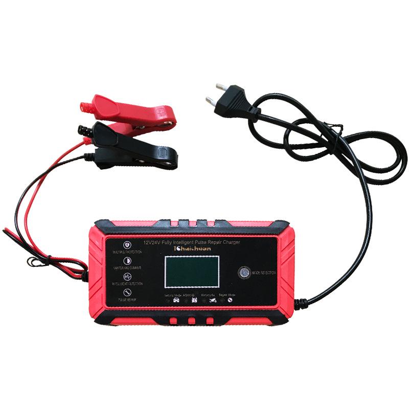 

Universal 12V/24V Pulse Repair Car & Motorcycle Battery Charger with LCD Display UK Plug 12V8A/24V4A