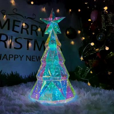 Colorful Light-up Christmas Tree Decoration; Ideal for Home and Hotel Display During Festive Season.