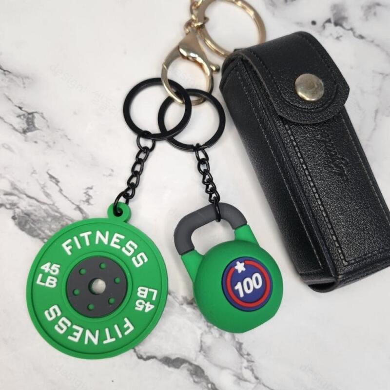 CrossFit Keychain for Men Who Exercise: BB0146 Kettlebell Green