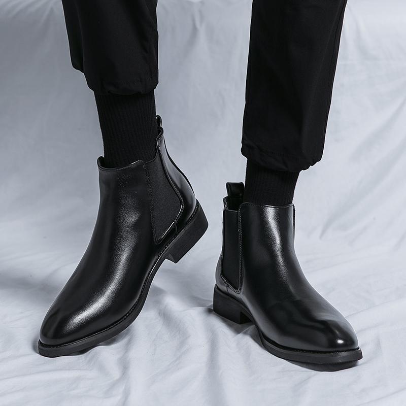 Men's casual British style ankle boots High tops Men's classic vintage leather Chelsea boots Men's fashion ankle boots