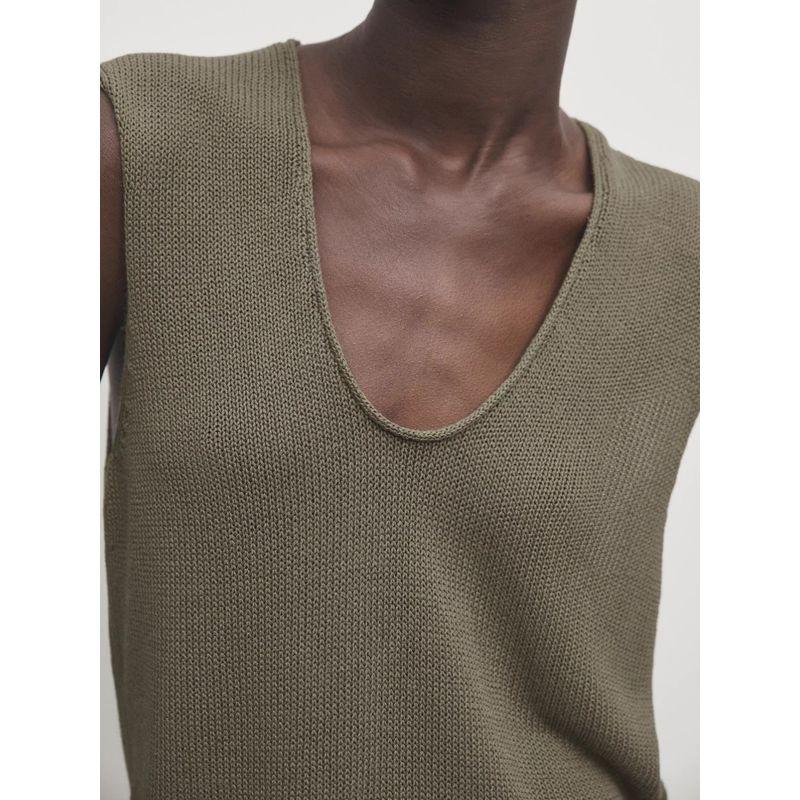 MD Women clothes Basic Solid Casual Simplicity U-Neck Knit vest Sleeveless T-shirt Top 05762591514