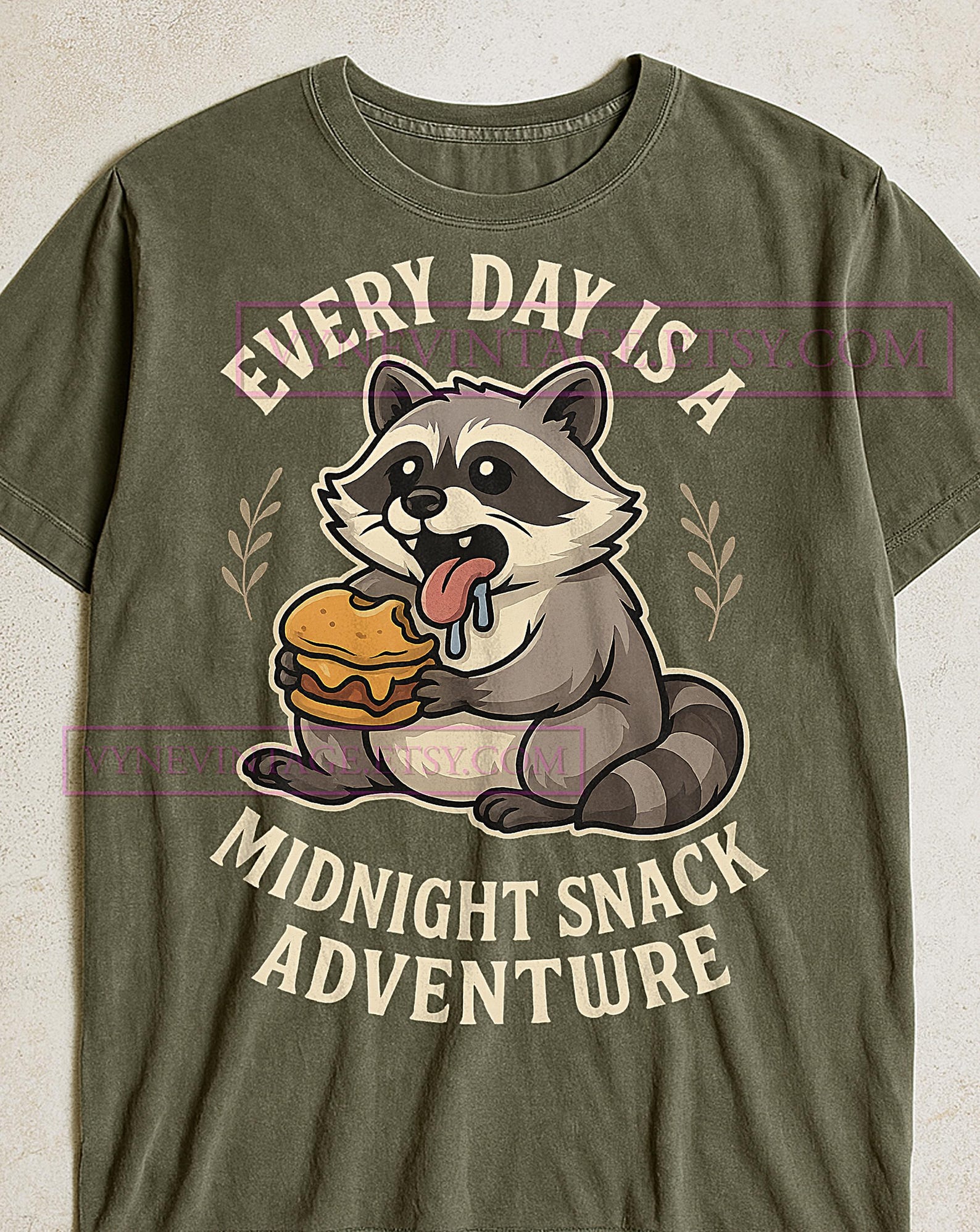 Every Day Is A Midnight Snack Adventure T-Shirt, Funny Raccoon Meme Tee, Humorous Quote Shirt, Hungry Animal Graphic Tee, Sarcastic Tee XL