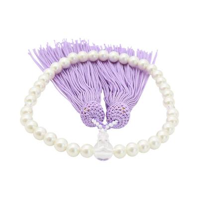 Sakuya Buddhist Prayer Beads for Women, Includes Prayer Beads Bag, Kyoto Pearl, Crystal, and Rose Quartz, Perfect for Funerals, Memorial Services,