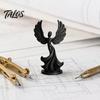 Small Angel Statue 3D Printed Dancing Figurine, Modern Winged Women Statue, Collectible Decorative Sculpture for Living Room, Bedroom, Bookshelf