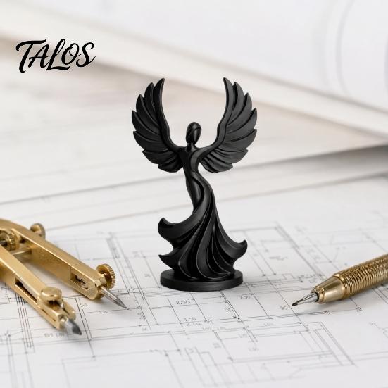 Small Angel Statue 3D Printed Dancing Figurine, Modern Winged Women Statue, Collectible Decorative Sculpture for Living Room, Bedroom, Bookshelf
