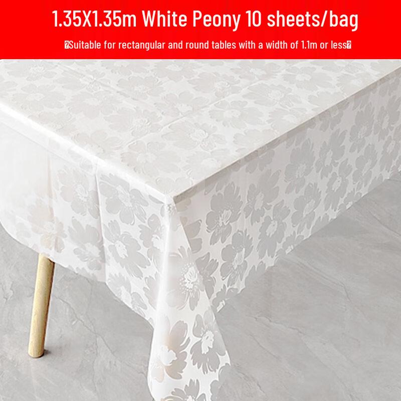 ZISIZ Rectangular Disposable Plastic Tablecloth