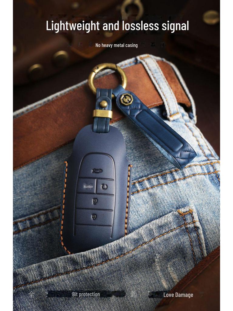 Retro Leather Key Cover for GAC Aion Y/S70/80